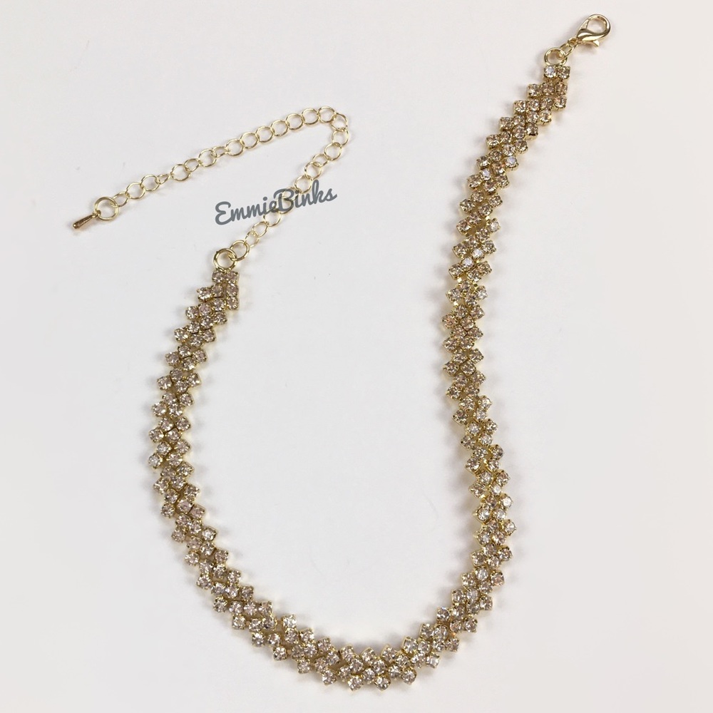 New Luxe Rhinestone Choker Necklace ~ Short Crystal Necklace - Picture 9 of 14